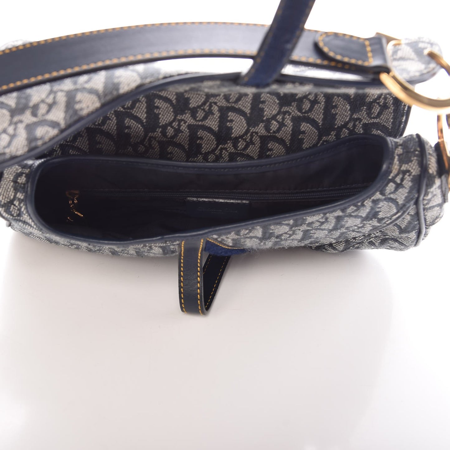 Monogram Double Saddle Bag Navy Blue