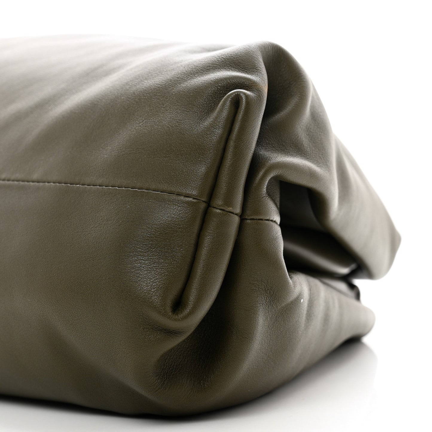 Smooth Butter Calf The Pouch Oversized Clutch Kaki Fondent