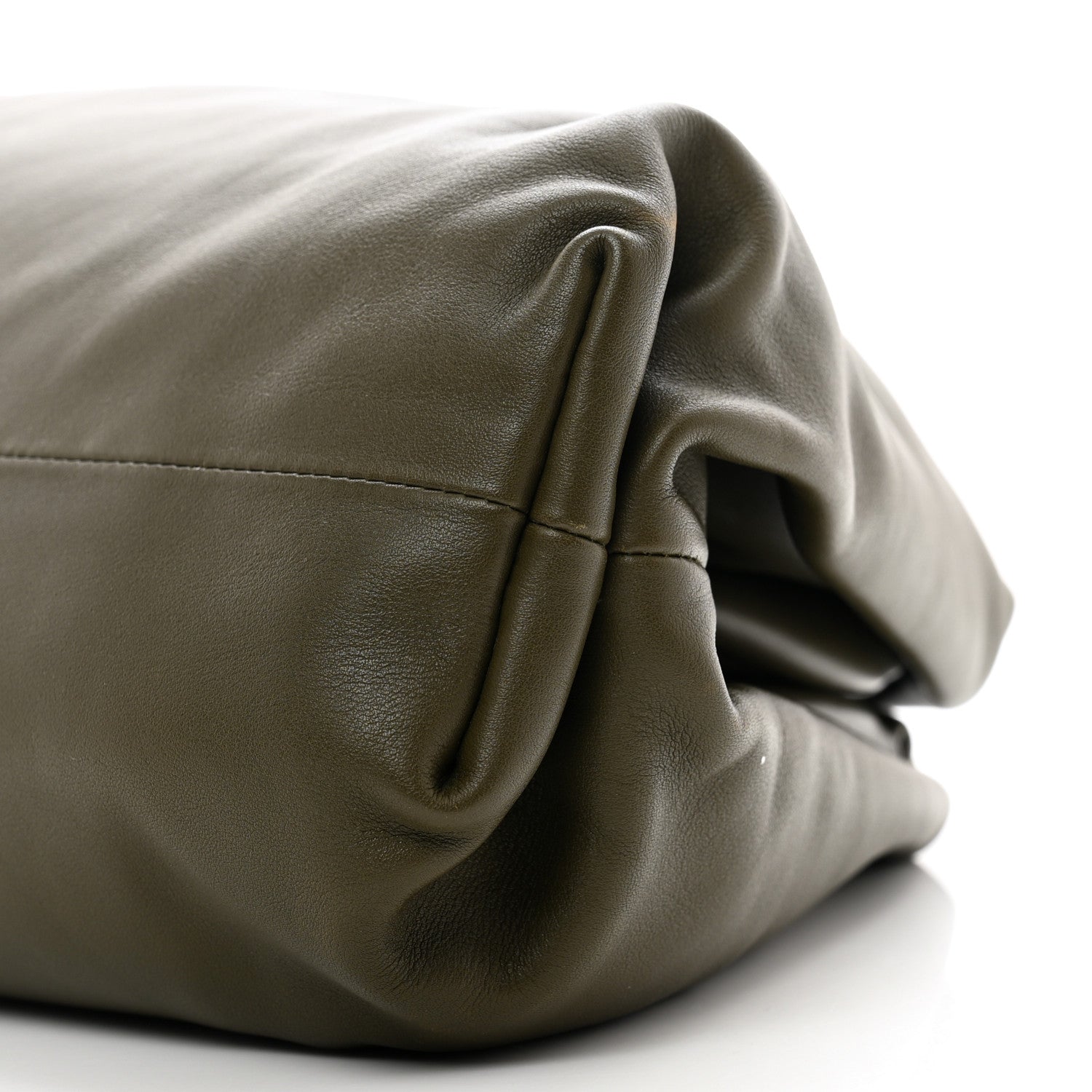 Bottega Veneta Smooth Butter Calf The Pouch Oversized Clutch Kaki Fondent 9 of 9