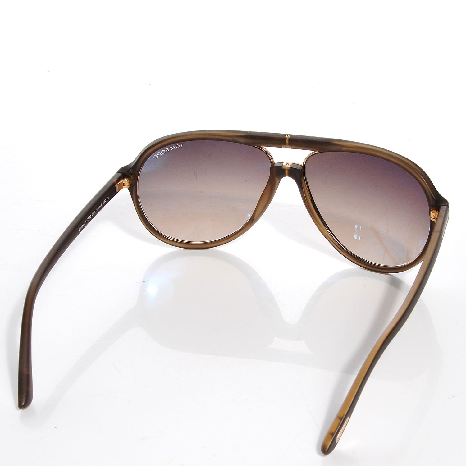 Tom Ford Sergio TF379 Sunglasses Brown Wood Effect 2 of 4