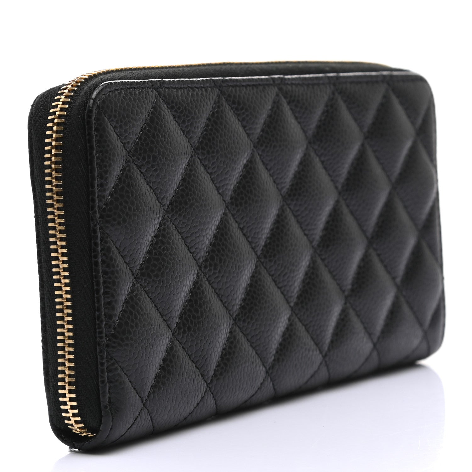 Chanel Caviar Quilted Large Gusset Zip Around Wallet Black 3 of 9