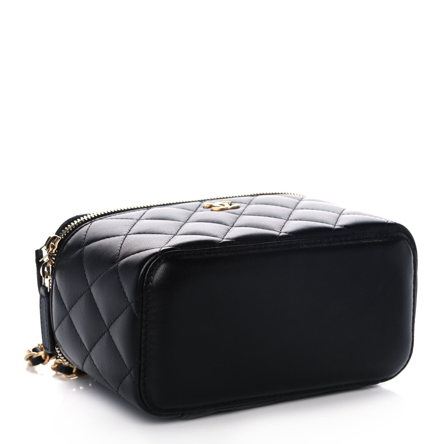 Chanel Lambskin Quilted Pearl Crush Small Vanity Case With Chain Black 4 of 14