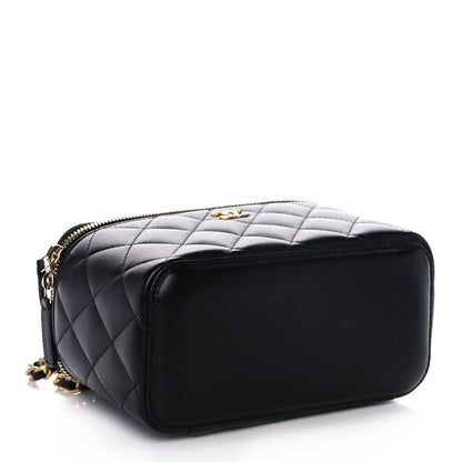 Chanel Lambskin Quilted Pearl Crush Small Vanity Case With Chain Black 4 of 14