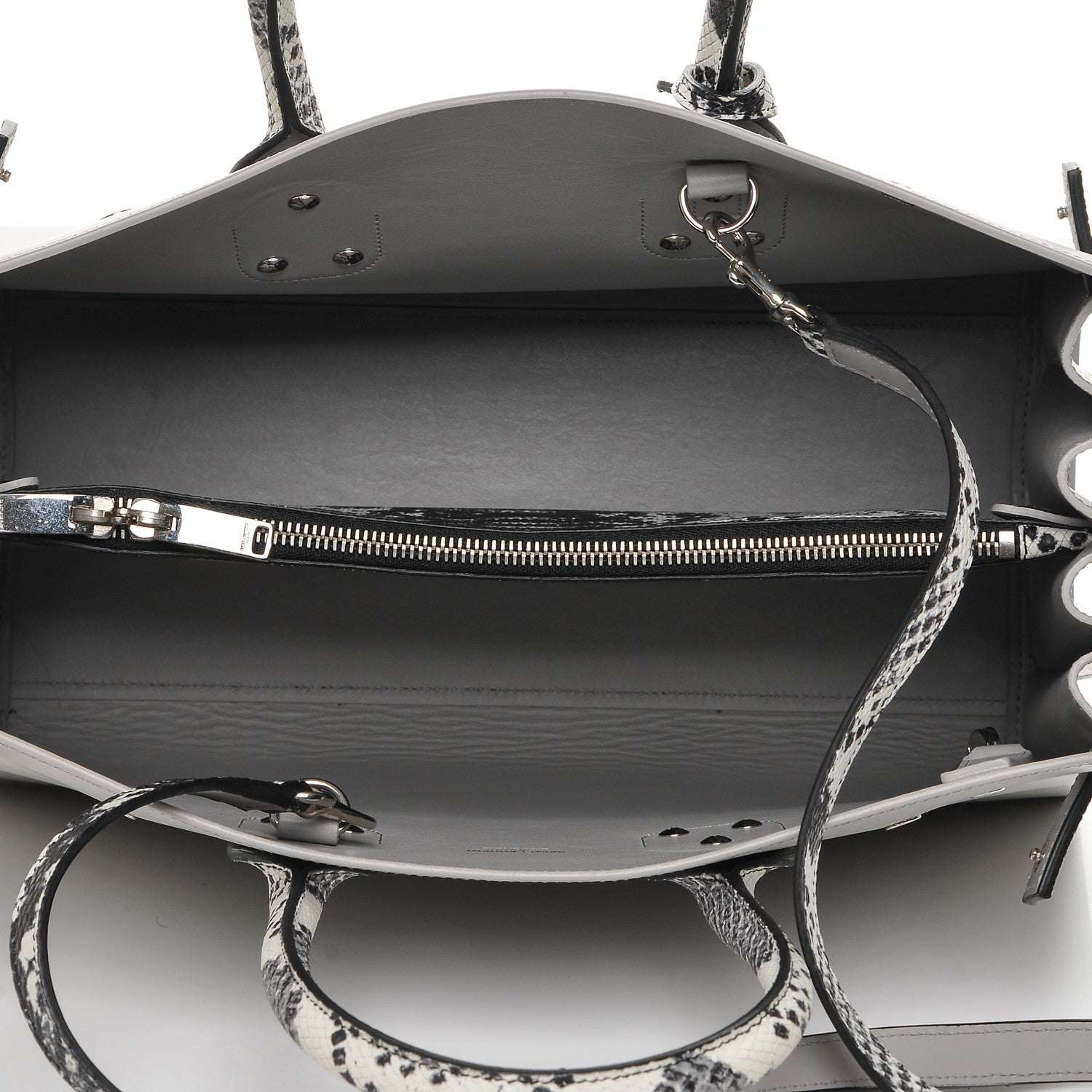 Saint Laurent Calfskin Embossed Python Small Sac De Jour Souris 5 of 7