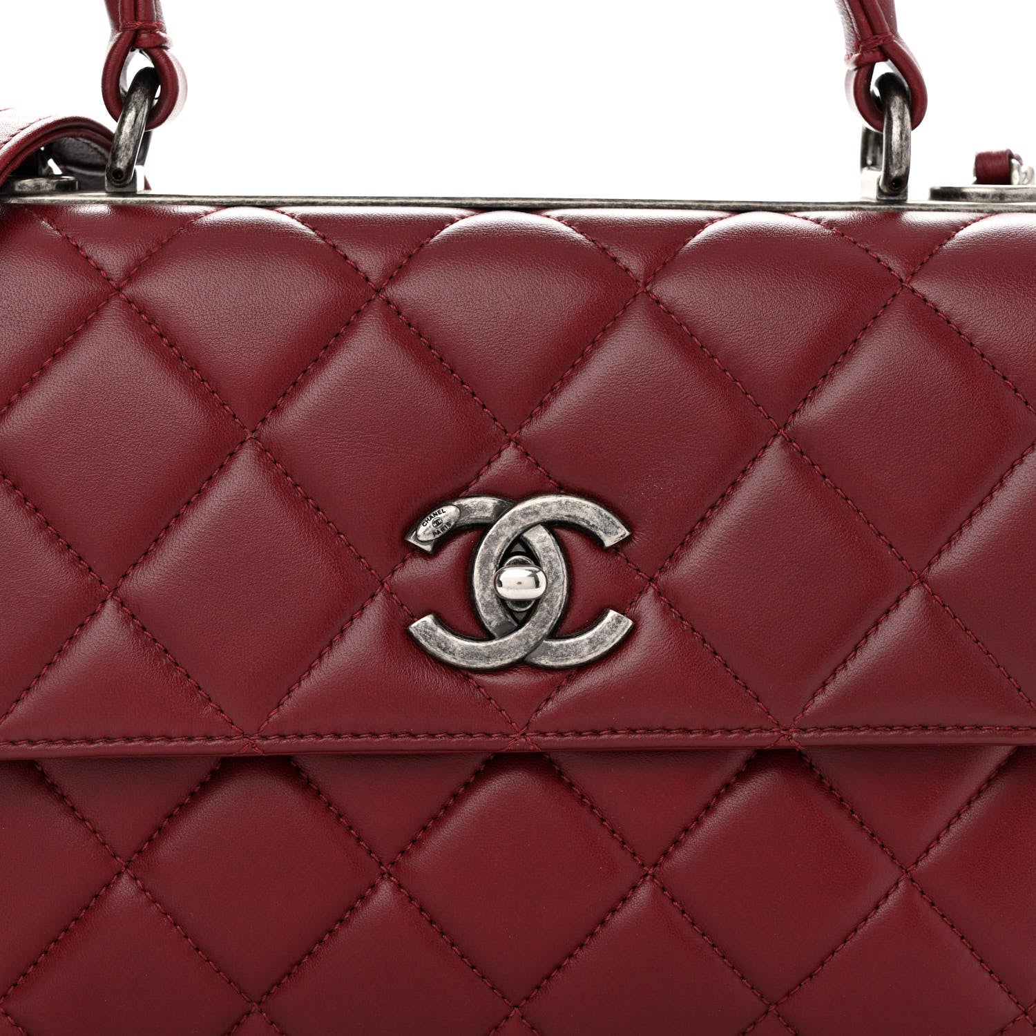 Chanel Lambskin Quilted Small Trendy CC Flap Dual Handle Bag Red 8 of 11