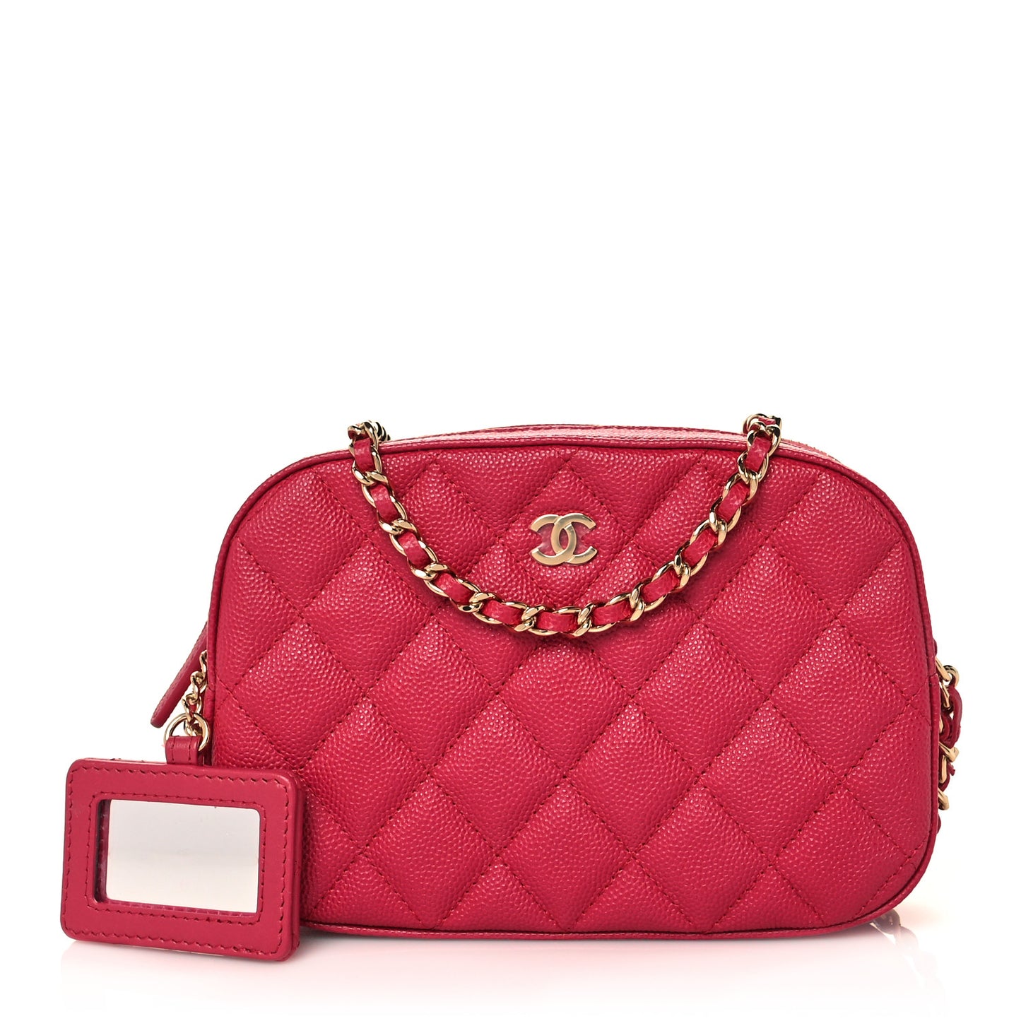 Caviar Quilted Camera Case Dark Pink