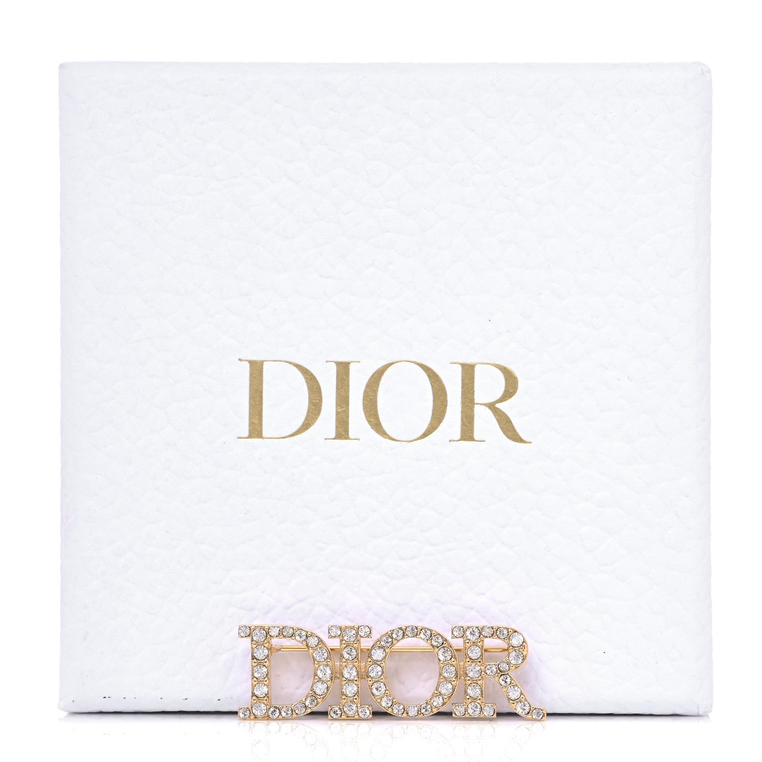 Christian Dior Crystal Dior Logo Brooch Gold 5 of 5