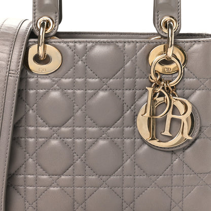 Christian Dior Lambskin Cannage Small My ABCDior Lady Dior Grey 8 of 10
