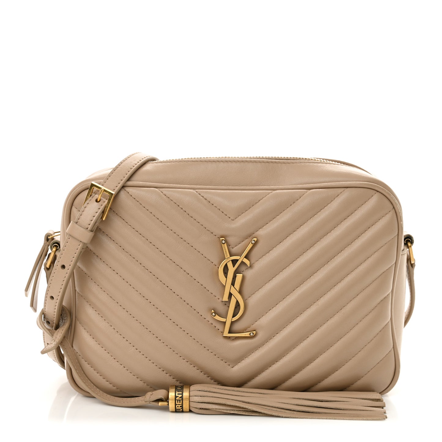 Calfskin Matelasse Monogram Lou Camera Bag Dark Beige