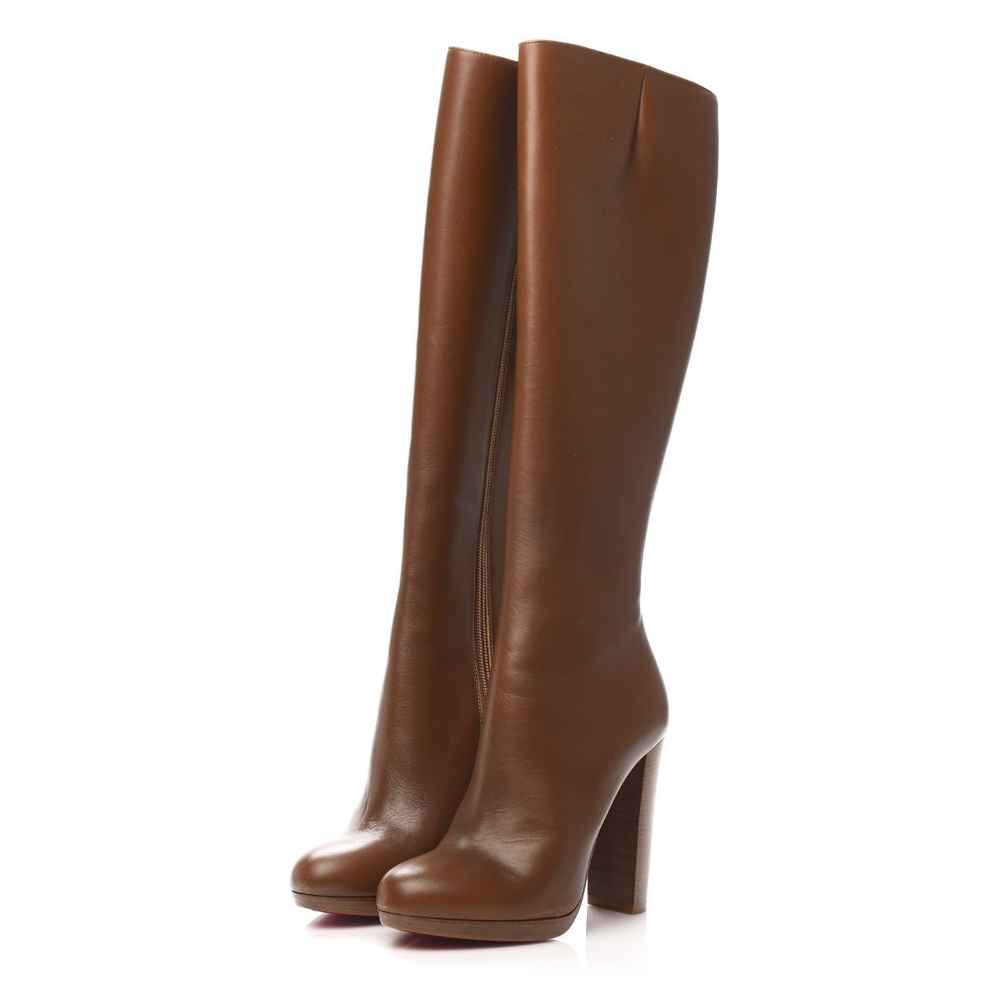 Calfskin Brosse Mirabelle 120 Tall Boots 36.5 Cuoio