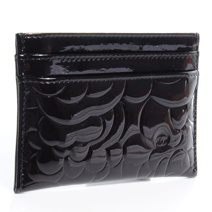 Chanel Patent Camellia Card Holder Black 3 of 8