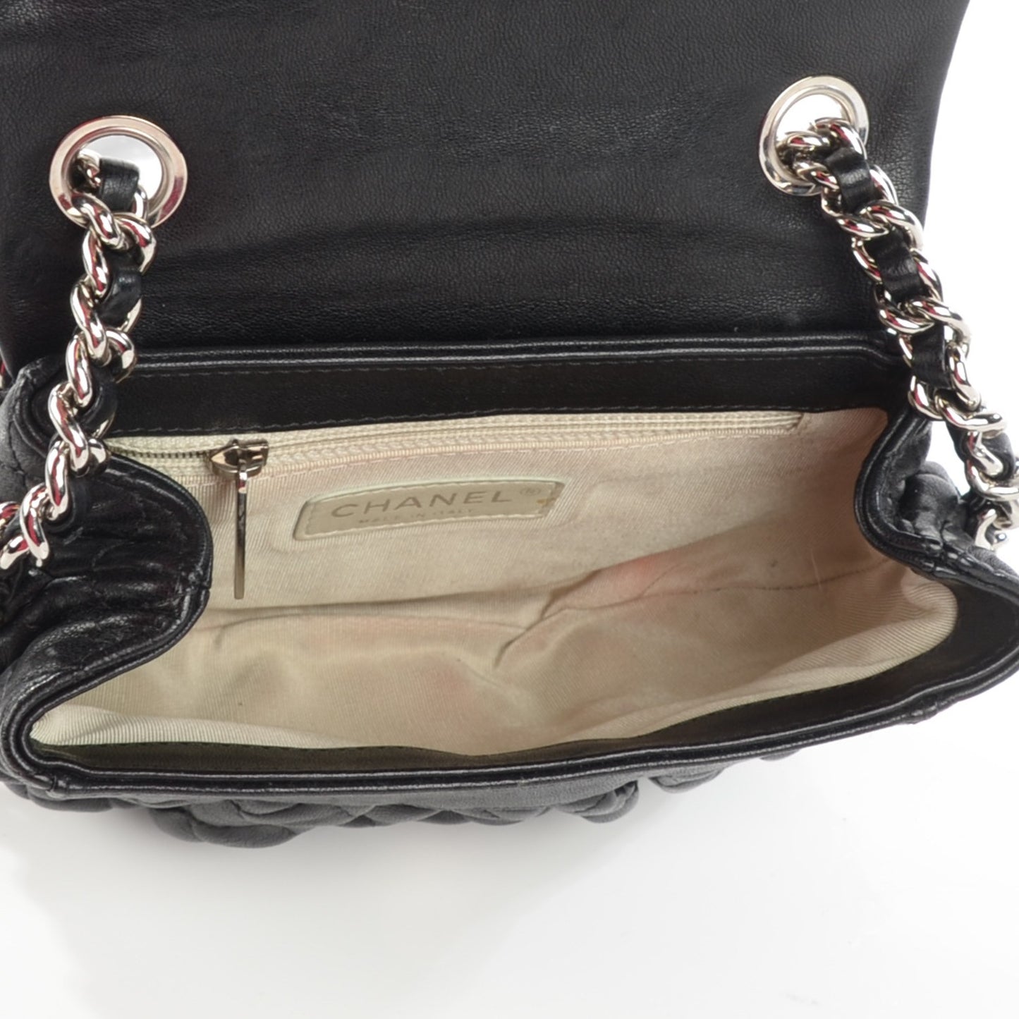 Washed Lambskin Mini Chain Around Messenger Black