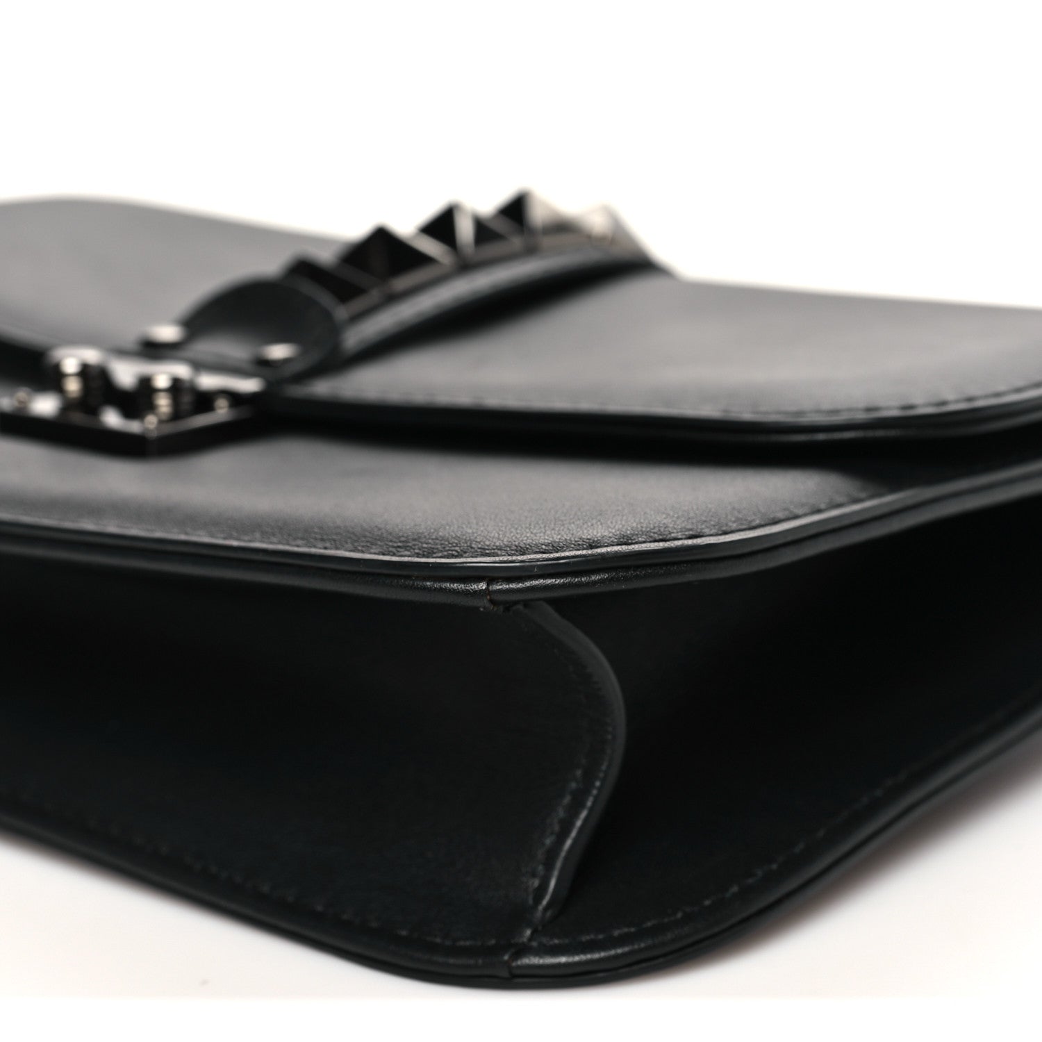 Valentino Garavani Vitello Medium Glam Lock Rockstud Flap Black 9 of 9
