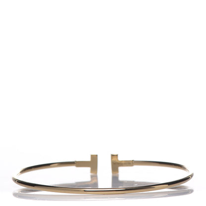 Tiffany 18K Yellow Gold Narrow T Wire Bracelet 3 of 4