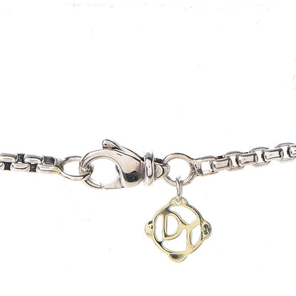 David Yurman Sterling Silver 14K Yellow Gold Diamond Prasiolite 11mm Albion Pendant Necklace 6 of 7
