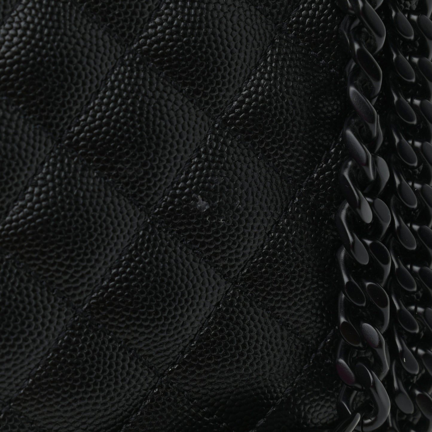 Grain De Poudre Textured Mixed Matelasse Large Triquilt Monogram Monochrome Satchel Black