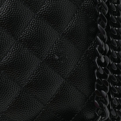 Saint Laurent Grain De Poudre Textured Mixed Matelasse Large Triquilt Monogram Monochrome Satchel Black 11 of 11