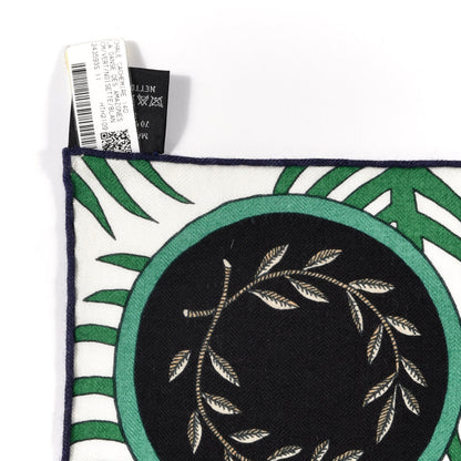 Hermes Cashmere Silk La Danse Des Amazones Shawl 140 Vert Noisette White 4 of 4