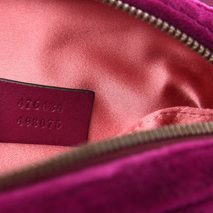 Gucci Velvet Matelasse GG Marmont Belt Bag 85 34 Fuchsia Violet Cyclamen 7 of 11
