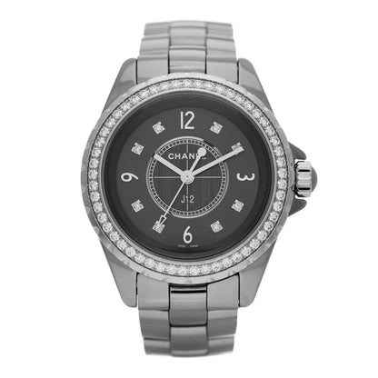Chanel Titanium Ceramic Diamond Bezel 33mm J12 Quartz Watch 1 of 4