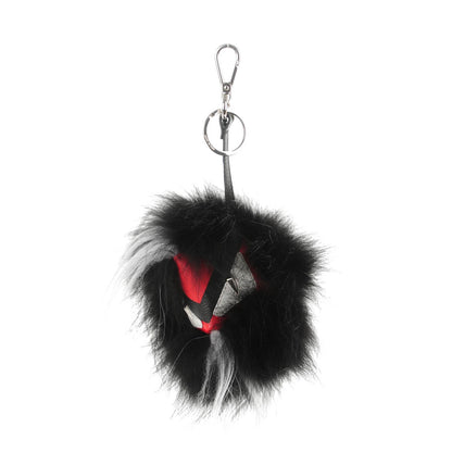 Fendi Vitello Elite Fox Goat Fur Igor Monster Bag Bug Cube Charm Rosso Black White 1 of 6