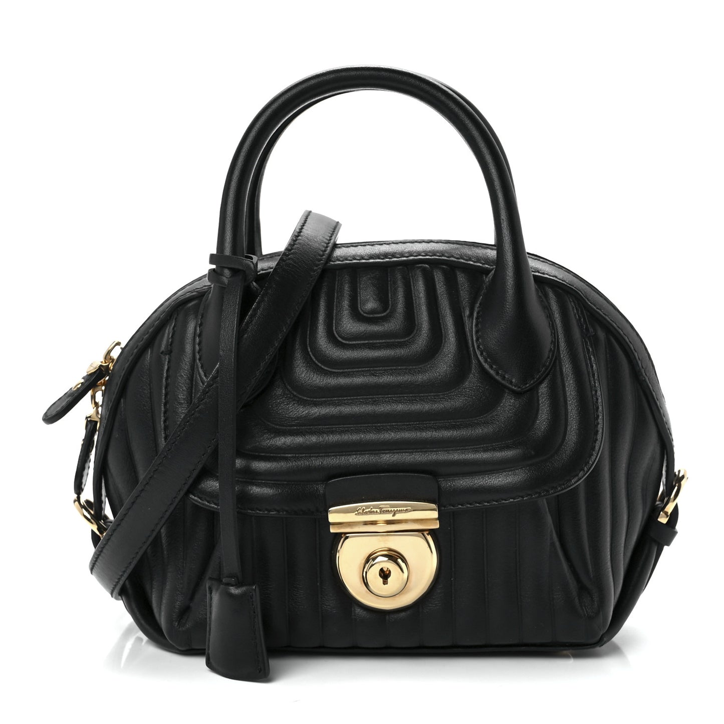 Calfskin Quilted Fiamma Bag Black