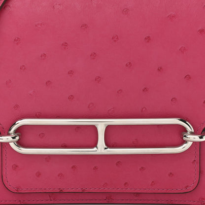 Hermes Ostrich Mini Sac Roulis Rose Pourpre 8 of 10