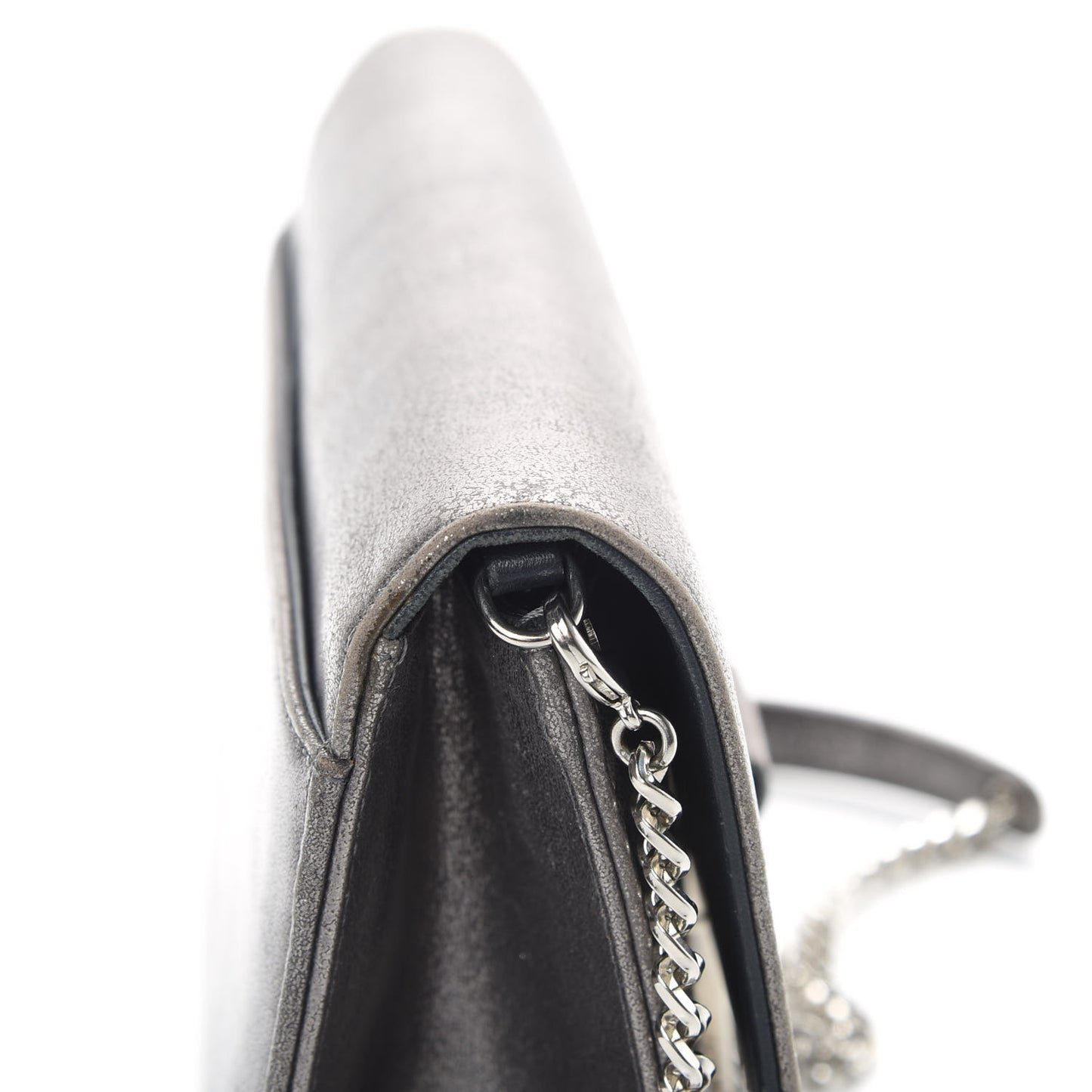 Metallic Brushed Calfskin Miss Dior Promenade Pouch Gunmetal