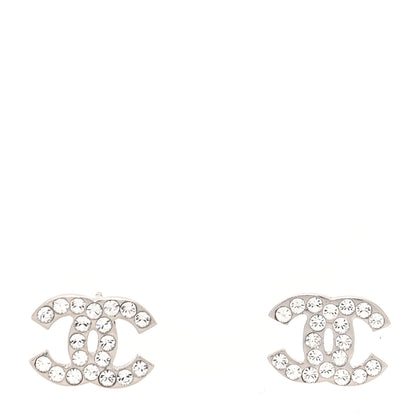 Chanel Crystal CC Earrings Silver 1 of 4