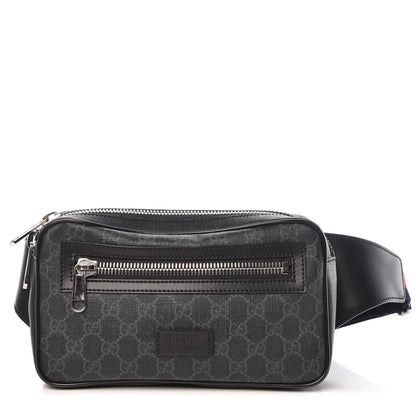 Gucci Soft GG Supreme Monogram Web Belt Bag Black Grey 1 of 9