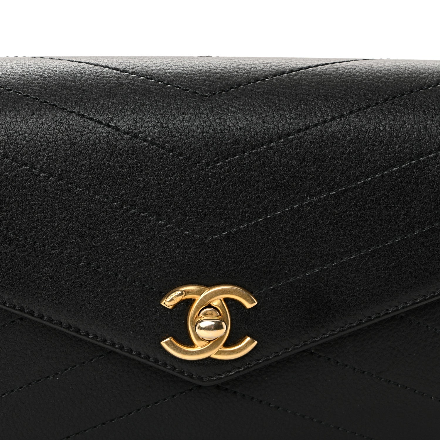 Chanel Calfskin Chevron Stitched Coco Waist Bag Black 8 of 10
