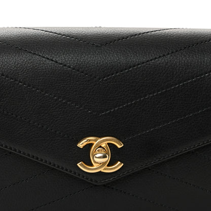 Chanel Calfskin Chevron Stitched Coco Waist Bag Black 8 of 10