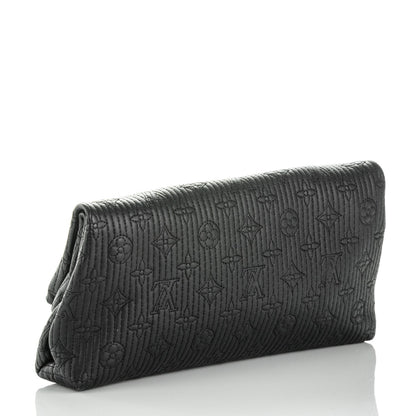 Louis Vuitton Calfskin Quilted Monogram Altair Clutch Black 3 of 8