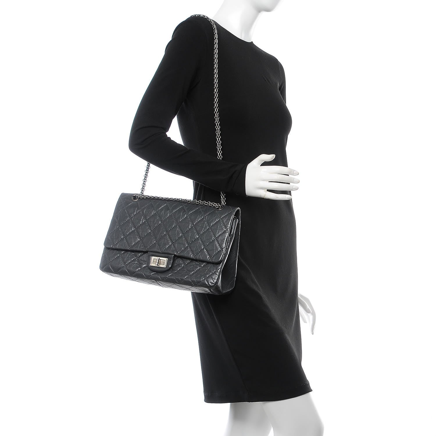 Chanel Aged Calfskin Quilted 2.55 Reissue 227 Flap Grey 3 of 8