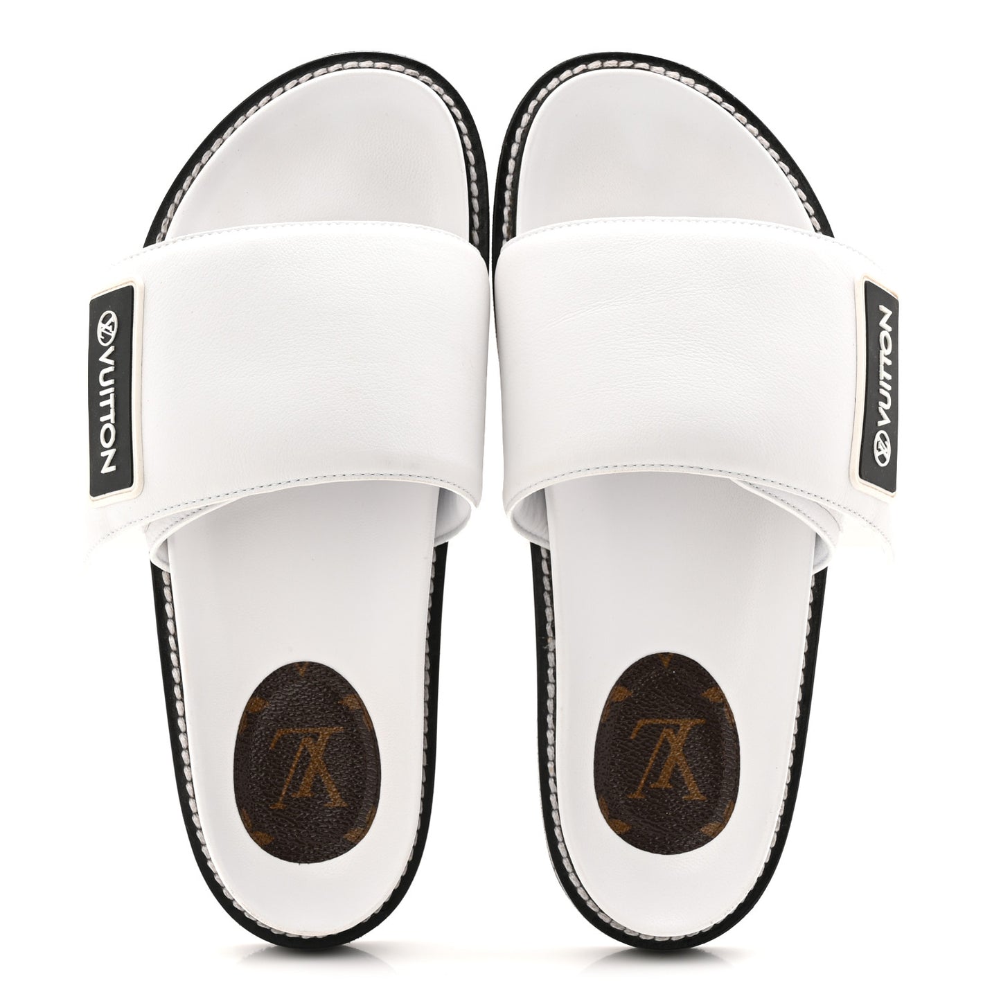 Calfskin Sunset Flat Mule Sandals 39 White