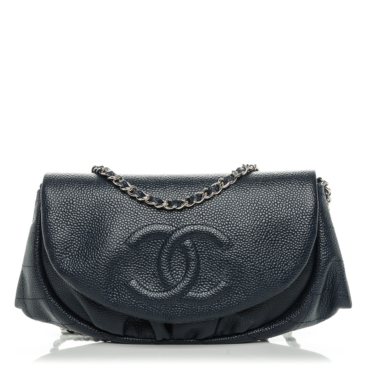Chanel Caviar Half Moon Wallet On Chain WOC Marine 1 of 8