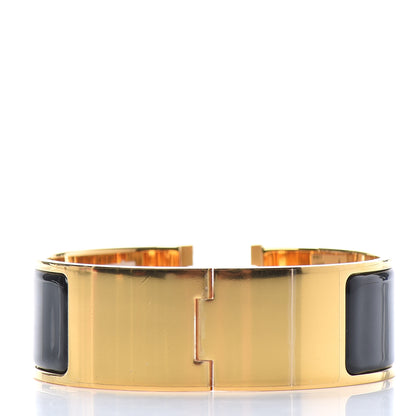 Hermes Enamel Wide Clic Clac H Bracelet GM Black 3 of 4