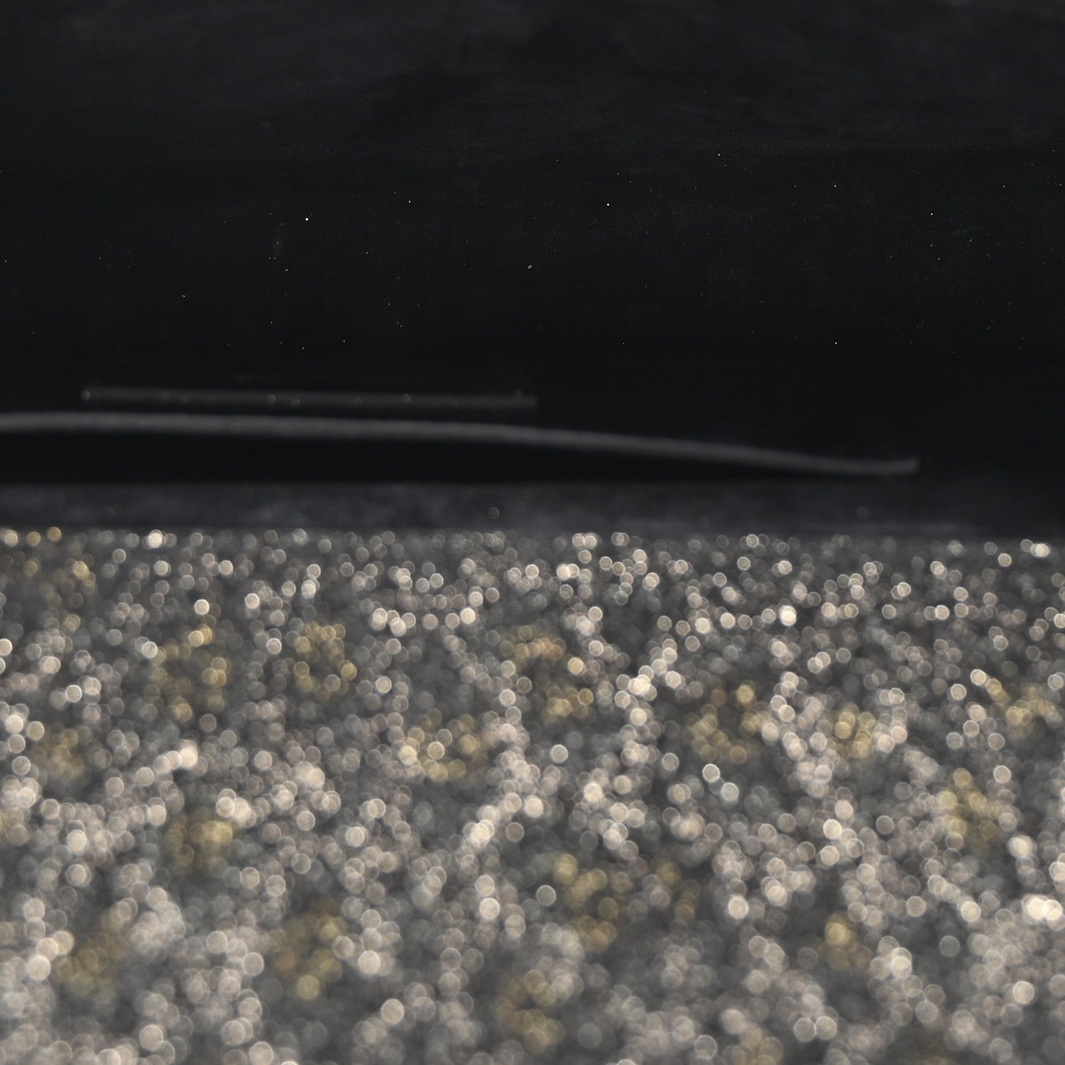 Saint Laurent Metallic Textured Suede Calfskin Classic Monogram Cassandre Clutch Black 5 of 6