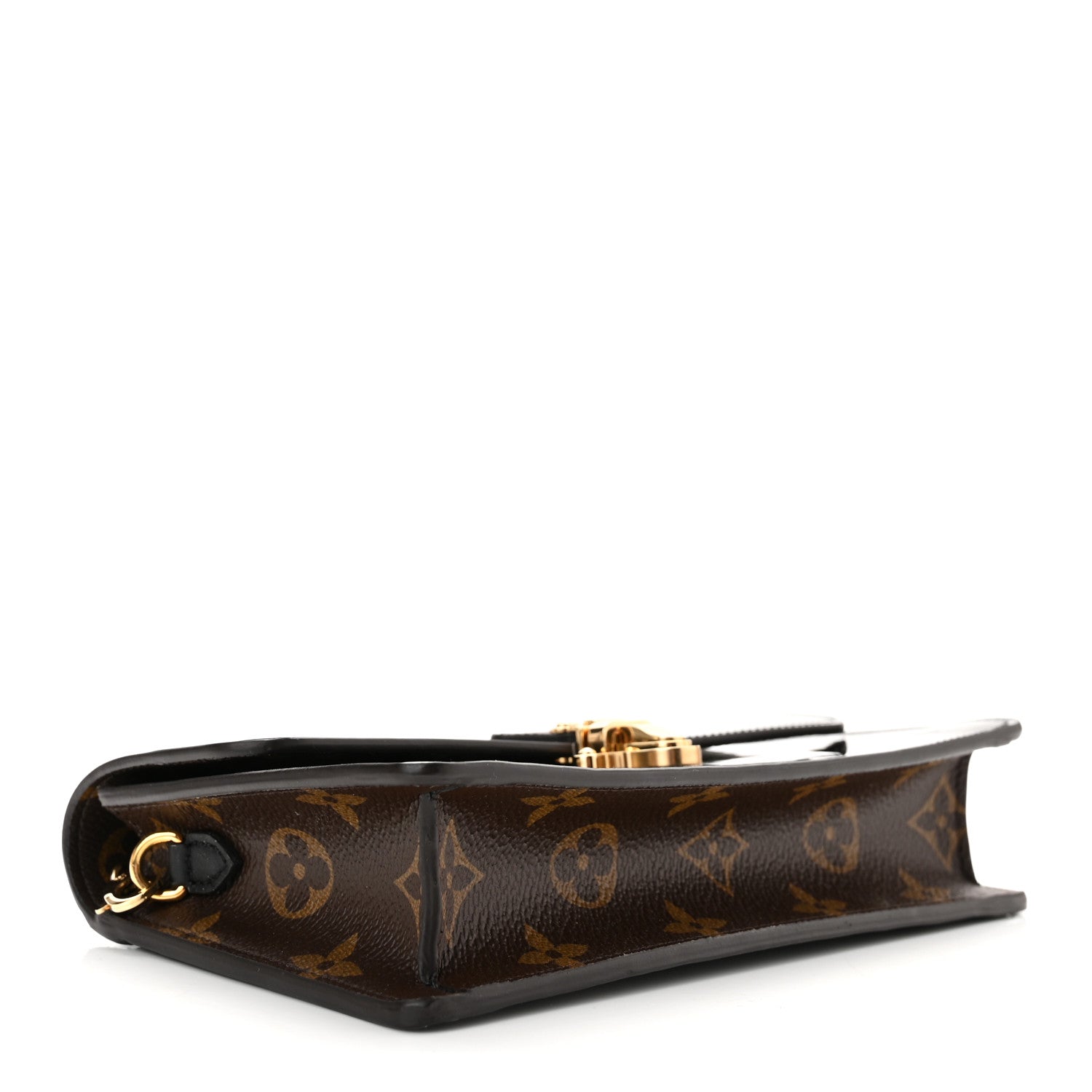 Louis Vuitton Patent Calfskin Monogram Cherrywood Chain Wallet Black 3 of 9