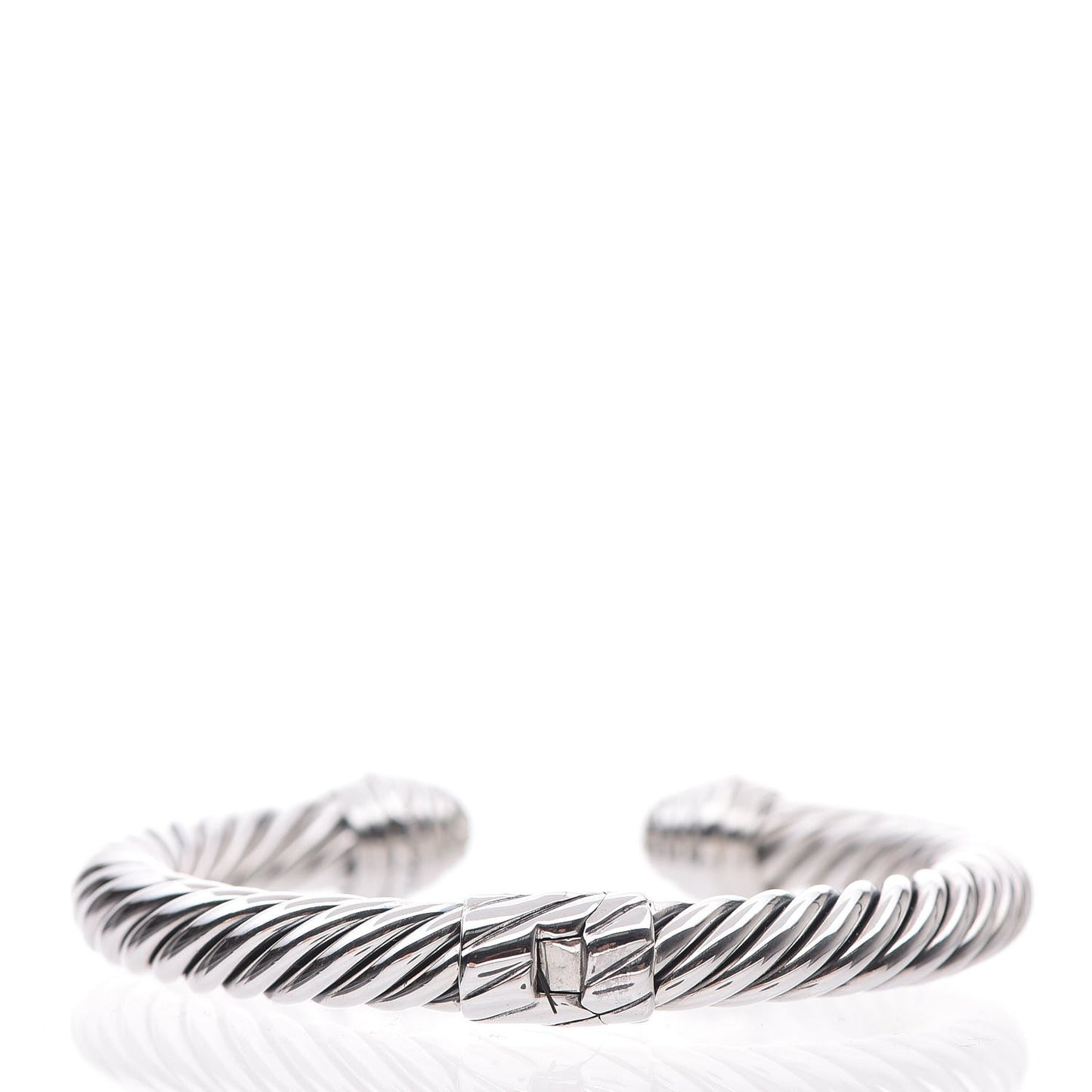 Sterling Silver Diamond 8.5mm Cable Classics Bracelet