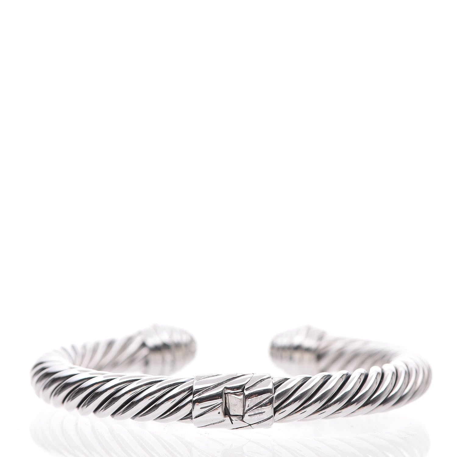 David Yurman Sterling Silver Diamond 8.5mm Cable Classics Bracelet 3 of 4