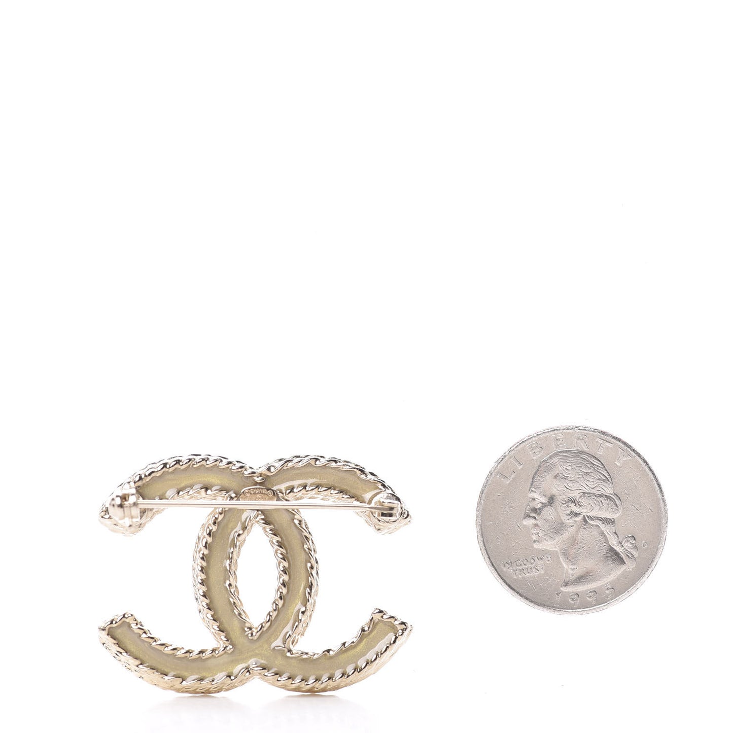 Crystal CC Brooch Light Gold