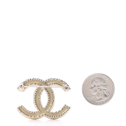 Chanel Crystal CC Brooch Light Gold 2 of 4