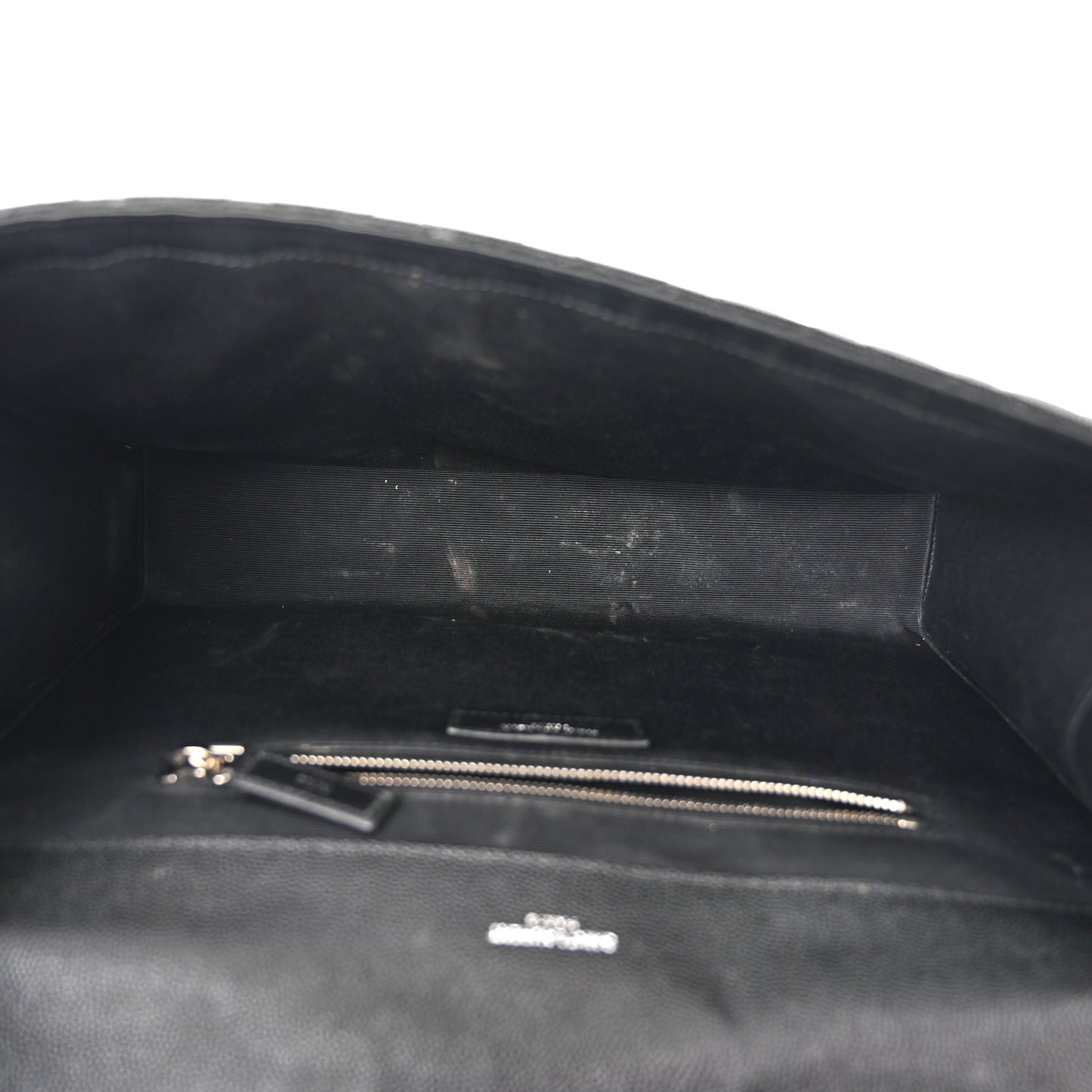 Grain De Poudre Textured Mixed Matelasse Large Triquilt Monogram Satchel Black