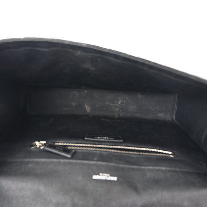 Saint Laurent Grain De Poudre Textured Mixed Matelasse Large Triquilt Monogram Satchel Black 5 of 12