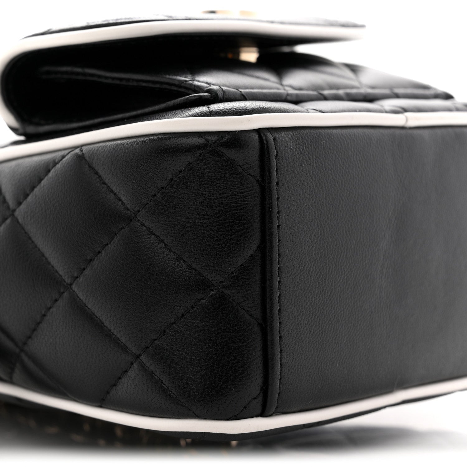 Chanel Lambskin Quilted Mini Backpack Black White 1874738