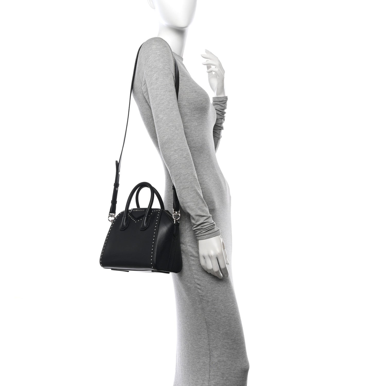 Givenchy Smooth Calfskin Mini Studded Antigona Black 2 of 15