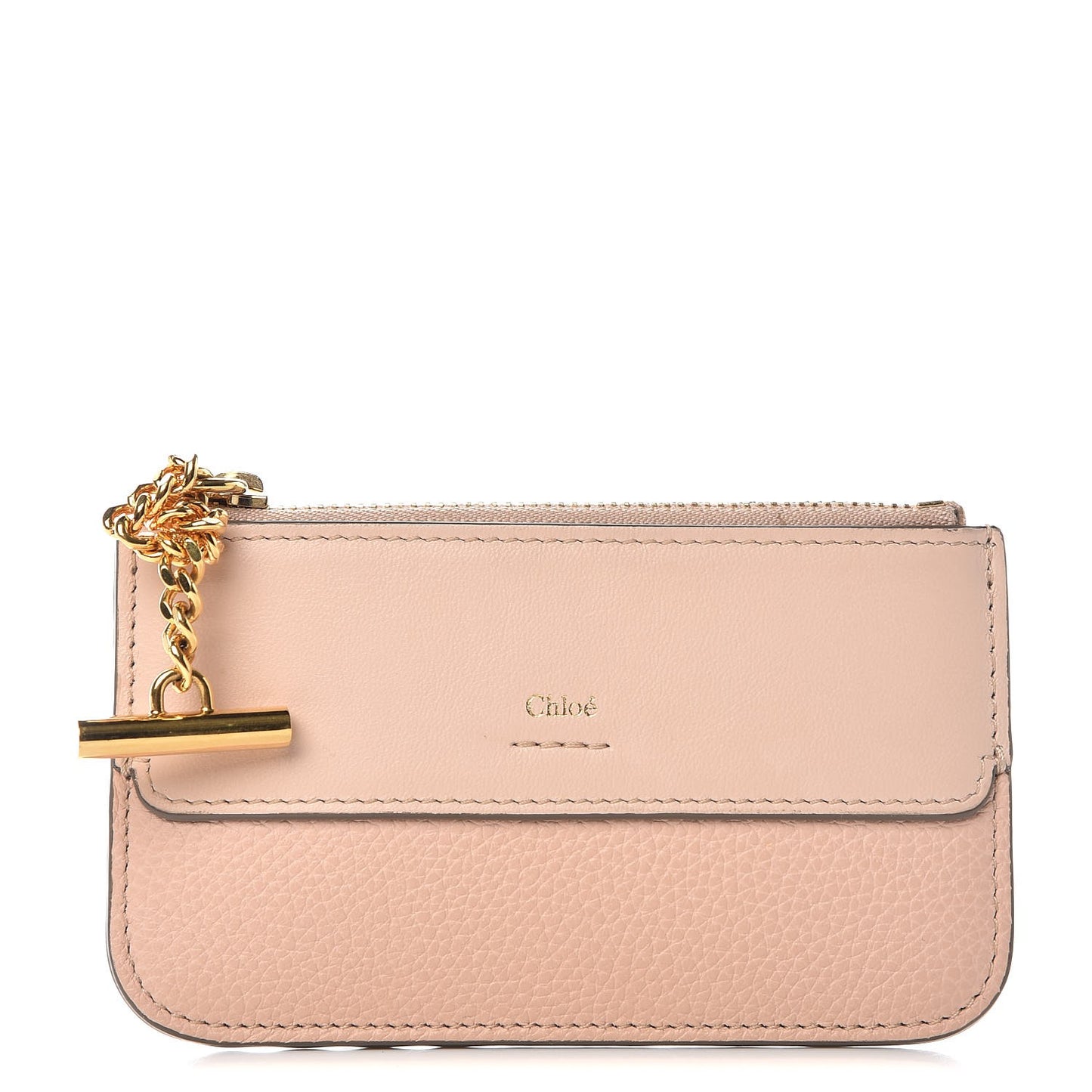 Grained Calfskin Drew Card Holder