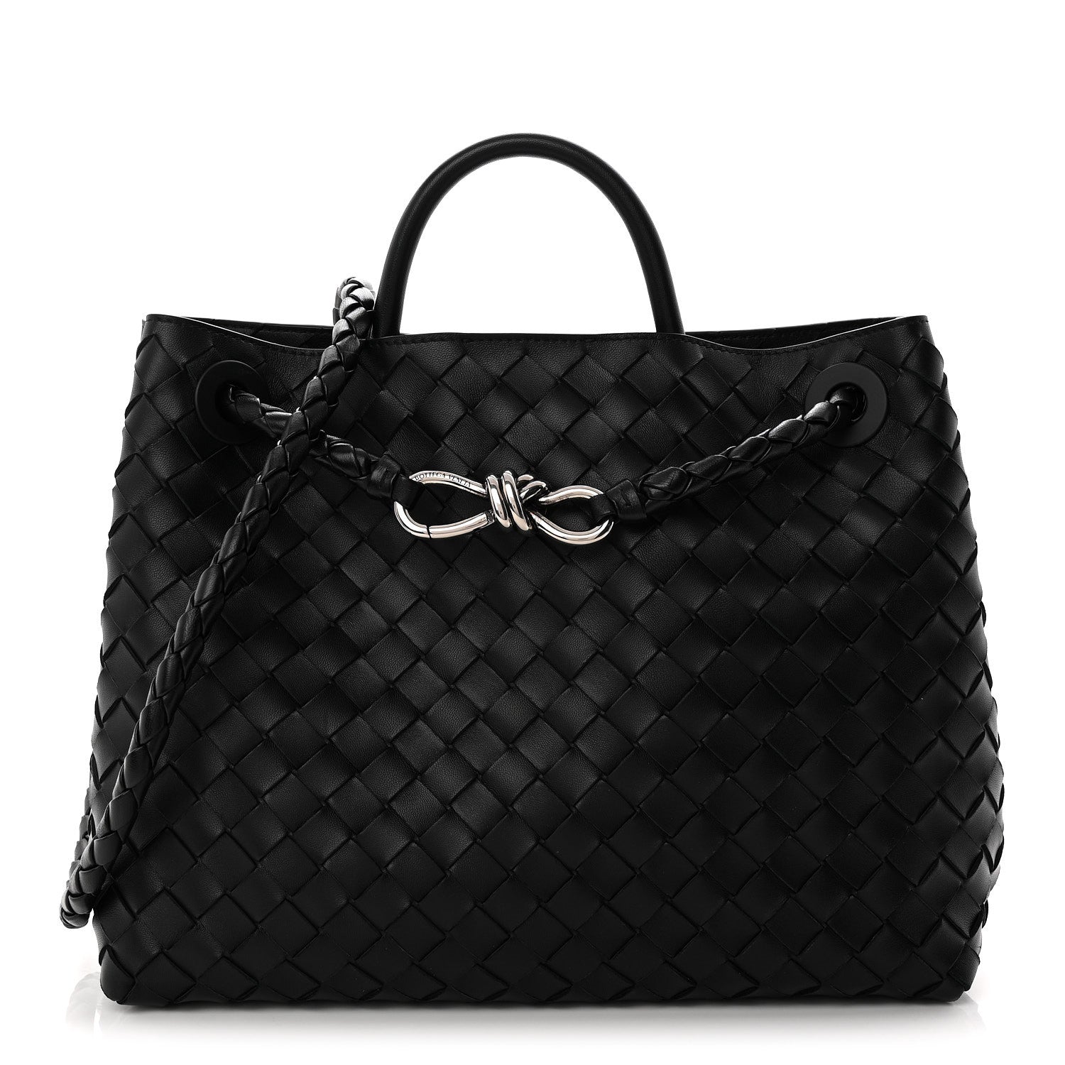 Bottega Veneta Nappa Intrecciato Medium Andiamo Shoulder Bag Black 1 of 9