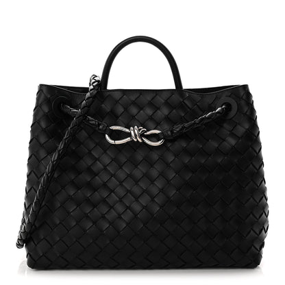 Bottega Veneta Nappa Intrecciato Medium Andiamo Shoulder Bag Black 1 of 9